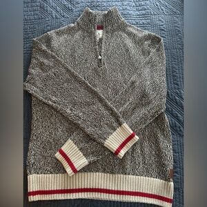 Roots Cabin Men's Black and Cream Sweater